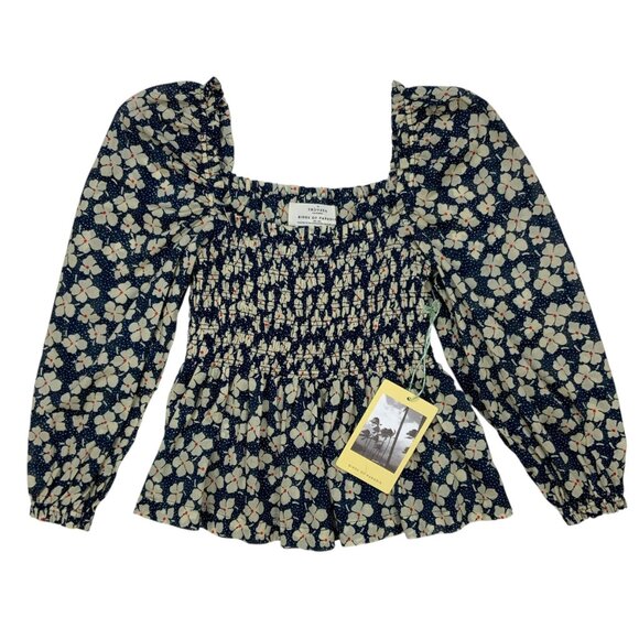 Trovata Birds Of Paradis Alize Blouse XS Blue Floral NEW - Picture 13 of 13